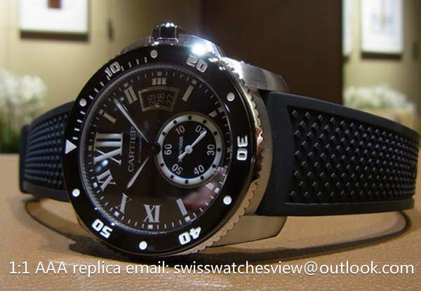 Cartier Calibre de Cartier Diver black dial Replica Watch w7100056 usd295